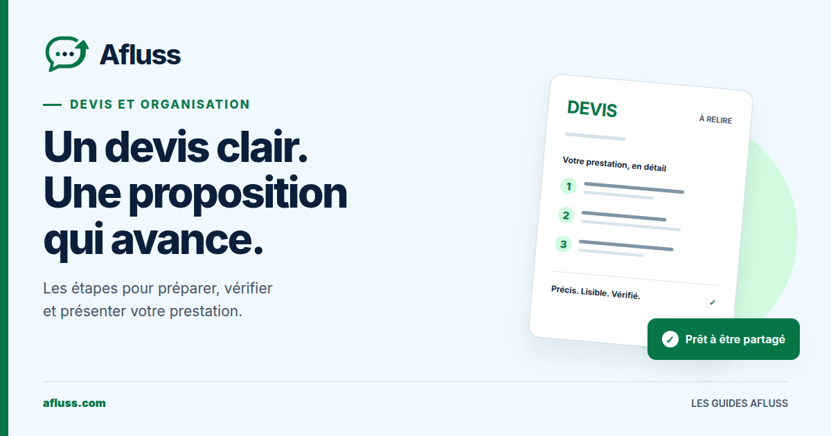 Illustration Afluss : préparer une proposition de service claire et détaillée.